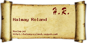 Halmay Roland névjegykártya
